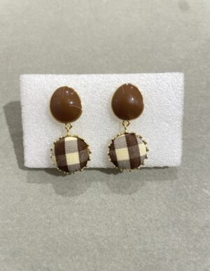Gold Plated Brown Earrings