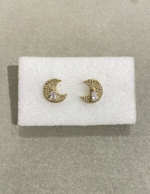 Rhinestone Moon Earrings