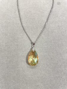 Yellow Crystal Drop Necklace
