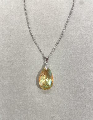 Yellow Crystal Drop Necklace