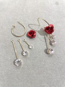 Red Rose Hoop Earrings