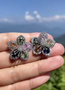 Colorful Stone Flower Earrings